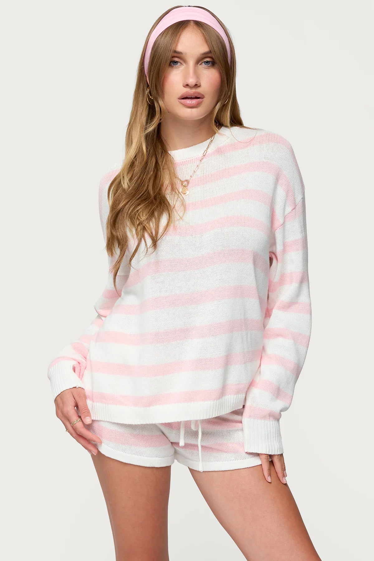 Oversized Striped Knit Set