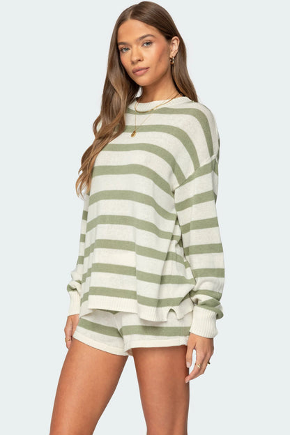 Oversized Striped Knit Set